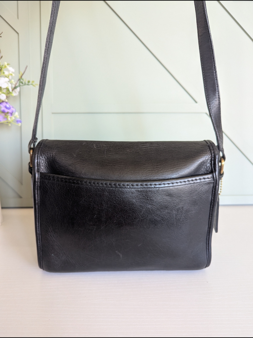 Coach Black Leather Crossbody with Gold Turn-Lock - Picture 4 of 11